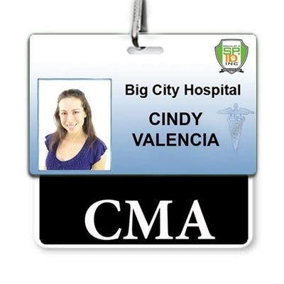 CMA Badge Buddy - Horizontal Hospital ID Role Identifier (Black Border)
