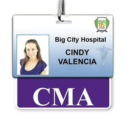 CMA Badge Buddy - Horizontal Hospital ID Role Identifier (Purple Border)