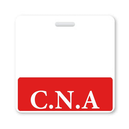 Red "C.N.A." Horizontal Badge Buddy with Red Border BB-CNA-RED-H