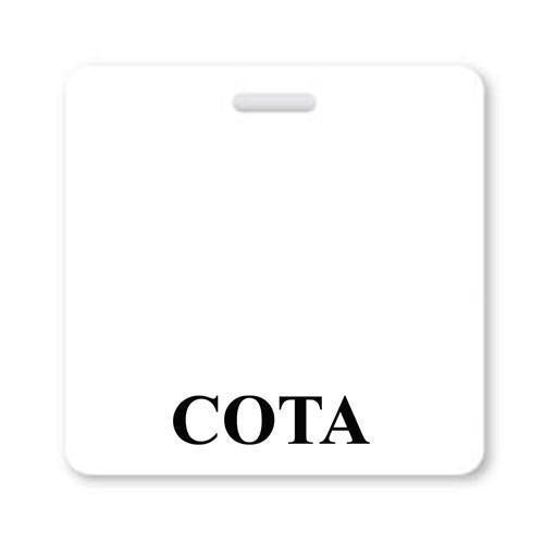 White "COTA" Horizontal Badge Buddy with White Border BB-COTA-WHITE-H