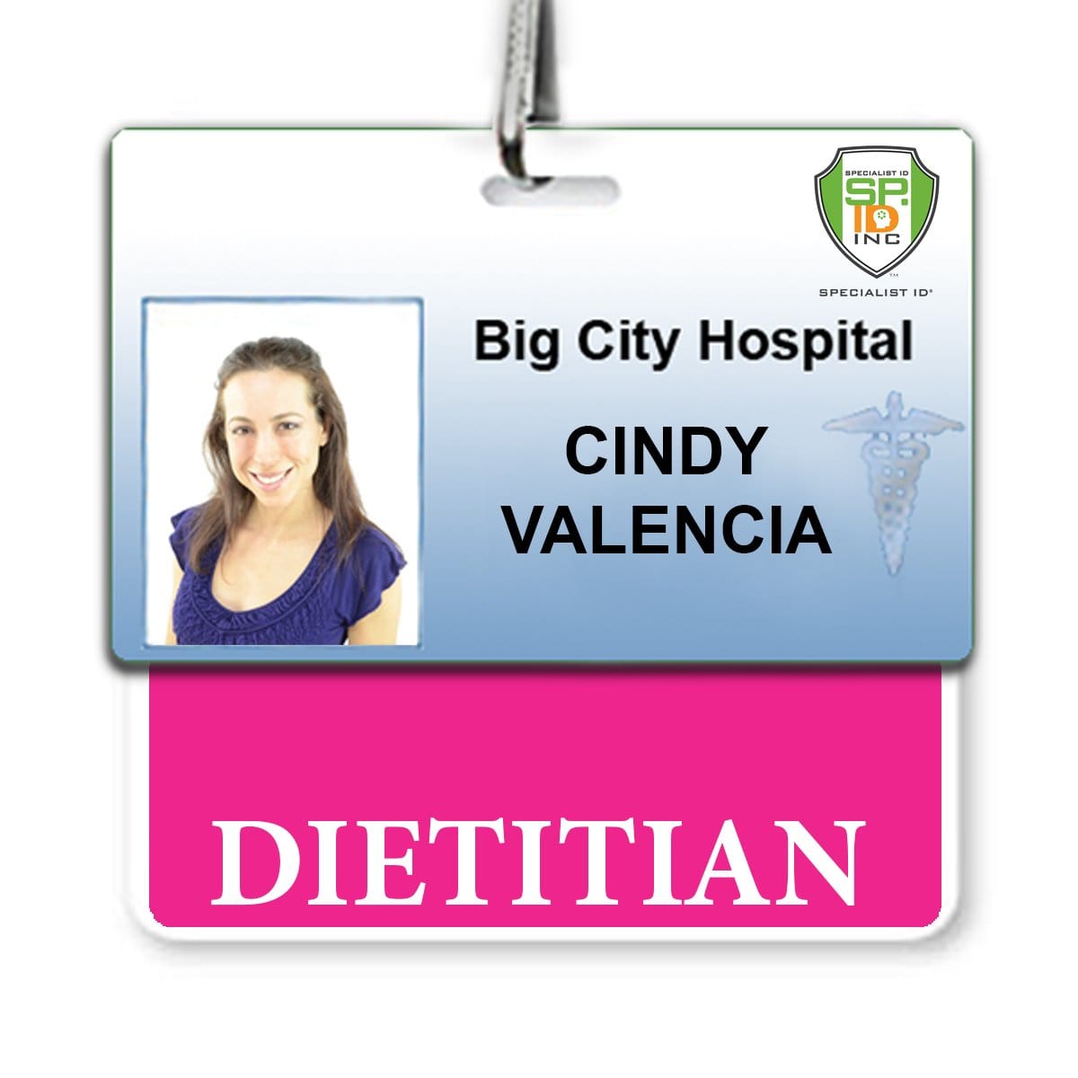 Hot Pink DIETITIAN Badge Buddy with Hot Pink Border - Horizontal BB-DIETITIAN-HOTPINK-H