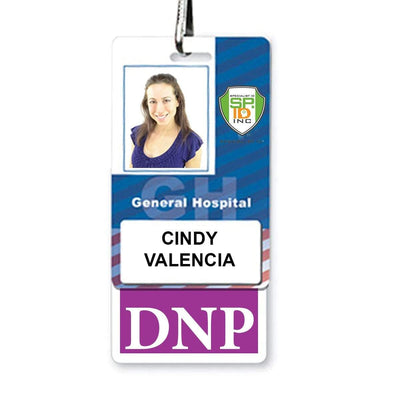 DNP Badge Buddy - Vertical Hospital ID Role Identifier (Purple Border)