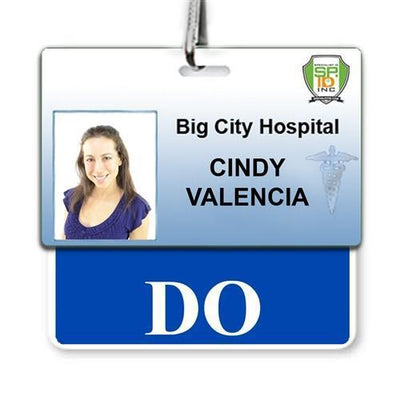 DO Badge Buddy - Horizontal Hospital ID Role Identifier (Blue Border)