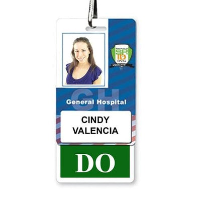 DO Badge Buddy - Vertical Hospital ID Role Identifier (Dark Green Border)