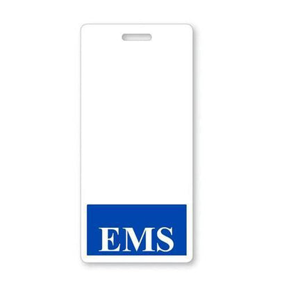 A EMS Vertical Badge Buddy with Blue Border, ideal for student nurses navigating the hospital setting. Sold by Specialist ID.