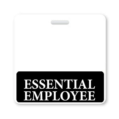 Essential Employee Badge Buddy - Horizontal Hospital ID Role Identifier (Black Border)