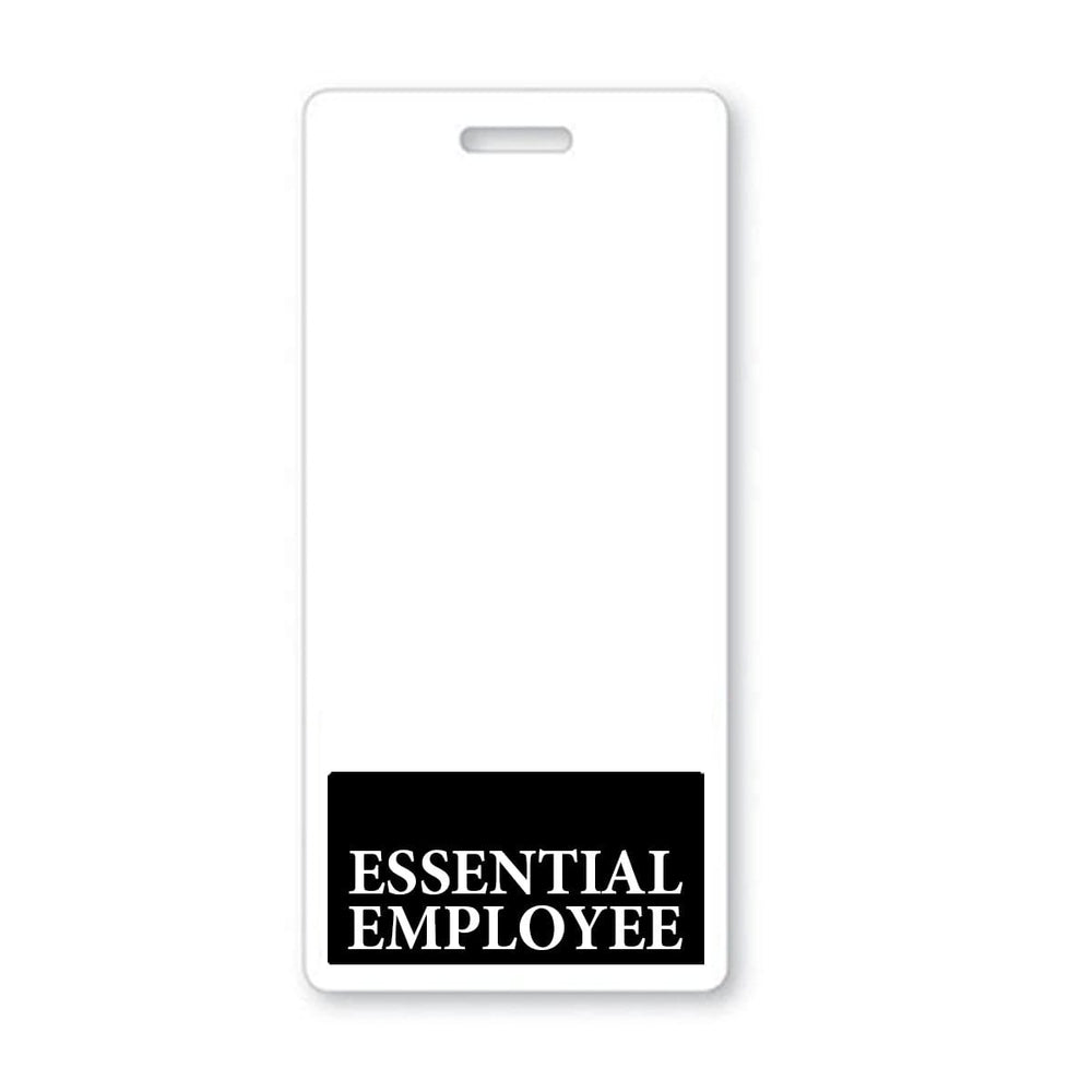 Essential Employee Badge Buddy - Vertical Hospital ID Role Identifier (Black Border)