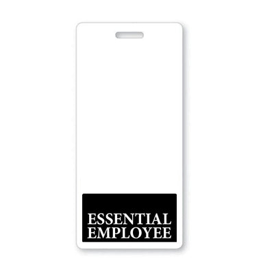 Essential Employee Badge Buddy - Vertical Hospital ID Role Identifier (Black Border)