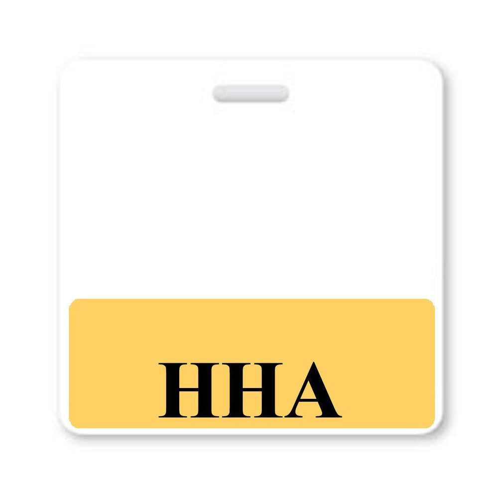 HHA Badge Buddy - Horizontal Hospital ID Role Identifier (Yellow Border)