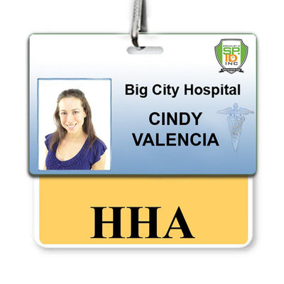 HHA Badge Buddy - Horizontal Hospital ID Role Identifier (Yellow Border)