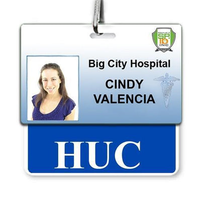 HUC Badge Buddy - Horizontal Hospital ID Role Identifier (Blue Border)