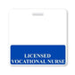 Blue "LICENSED VOCATIONAL NURSE" Horizontal Badge Buddy with Blue border BB-LICENSEDVOCATIONURSE-BLUE-H
