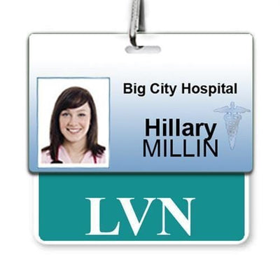 LVN Badge Buddy - Horizontal Hospital ID Role Identifier (Teal Border)
