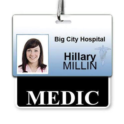 Medic Badge Buddy - Horizontal Hospital ID Role Identifier (Black Border)