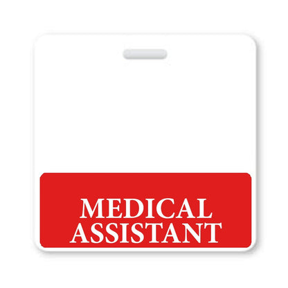 Red "Medical Assistant" horizontal Badge Buddy with Red Border BB-MEDICALASSISTANT-RED-H