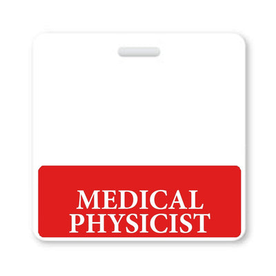 Medical Physicist Badge Buddy - Horizontal Hospital ID Role Identifier (Red Border)