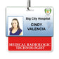 Red "Medical Radiologic Technologist" horizontal Badge Buddy with Red Border BB-MEDICALRADIOLOGICTECH-RED-H