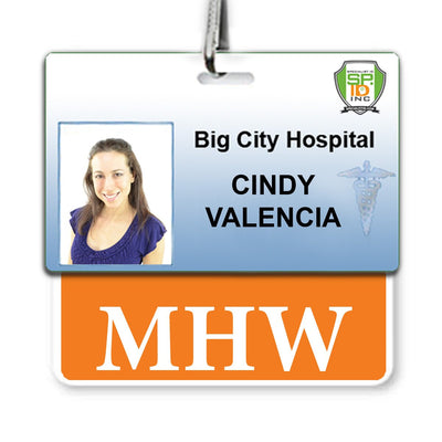 MHW Badge Buddy - Horizontal Hospital ID Role Identifier (Orange Border)