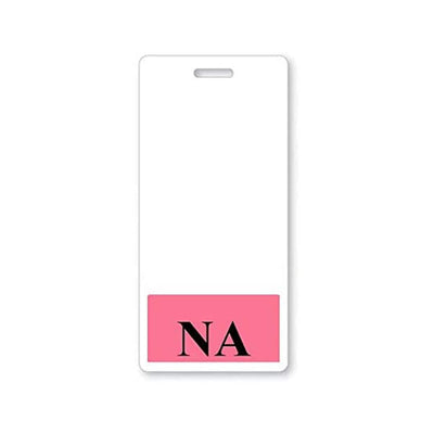 NA Badge Buddy - Vertical Hospital ID Role Identifier (Pink Border)