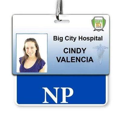 NP Badge Buddy - Horizontal Hospital ID Role Identifier (Blue Border)