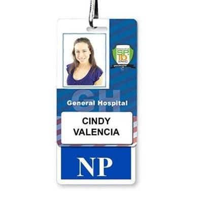 NP Badge Buddy - Vertical Hospital ID Role Identifier (Blue Border)