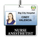 Black Nurse Anesthetist Horizontal Badge Buddy with Black Border BB-NurseAnesthetist-BLACK-H
