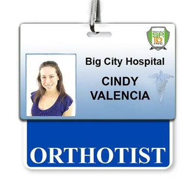 Orthotist Badge Buddy - Horizontal Hospital ID Role Identifier (Blue Border)