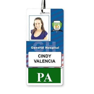 PA Badge Buddy - Vertical Hospital ID Role Identifier (Dark Green Border)
