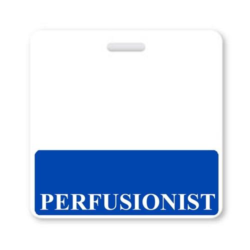 Blue "PERFUSIONIST" Horizontal Badge Buddy with Blue border BB-PERFUSIONIST-BLUE-H