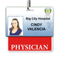 Red PHYSICIAN Horizontal Badge Buddy with Red Border BB-PHYSICIAN-RED-H