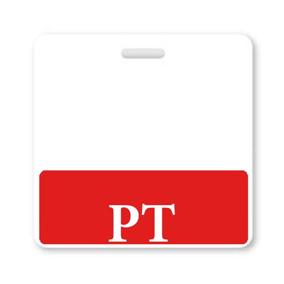 Physical Therapist PT Badge Buddy - Horizontal Hospital ID Role Identifier (Red Border)