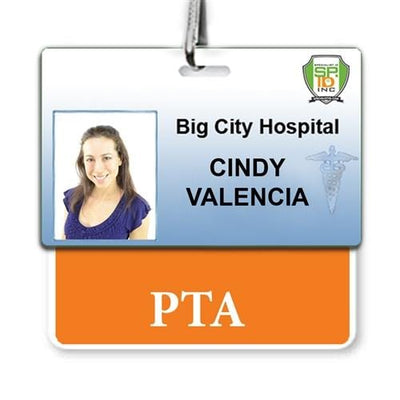 PTA Badge Buddy - Horizontal Hospital ID Role Identifier (Orange Border)