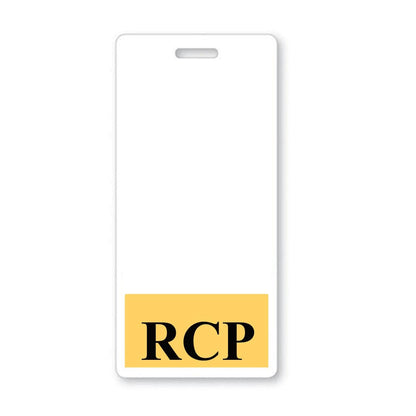 Yellow RCP Vertical Badge Buddy with Yellow Border BB-RCP-YELLOW-V