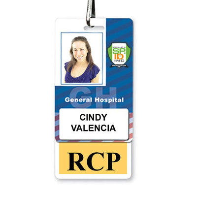 RCP Badge Buddy - Vertical Hospital ID Role Identifier (Yellow Border)