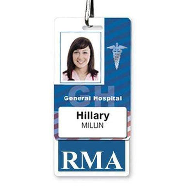 RMA Badge Buddy - Vertical Hospital ID Role Identifier (Blue Border)