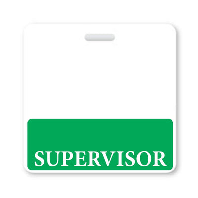Supervisor Badge Buddy - Horizontal Hospital ID Role Identifier (Green Border)