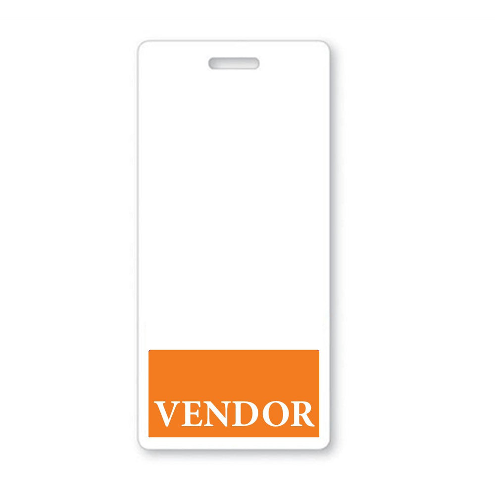 Vendor Badge Buddy - Vertical Hospital ID Role Identifier (Orange Border)