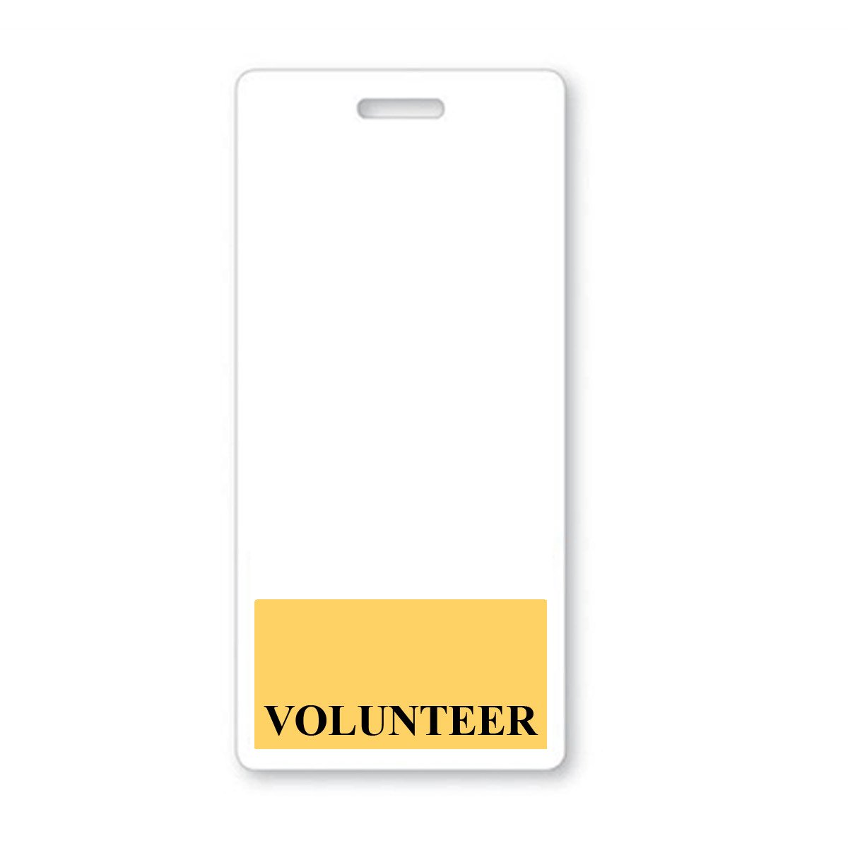 Yellow "Volunteer" Vertical Badge Buddy with Yellow Border BB-VOLUNTEER-YELLOW-V