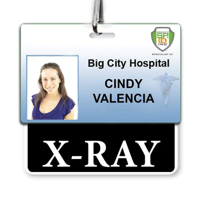 X-RAY Badge Buddy - Horizontal Hospital ID Role Identifier (Black Border)