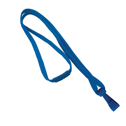 A Premium No Twist Lanyard with MRI Friendly Plastic Badge Hook (BL-34H) lies on a white background. Sold by Specialist ID.