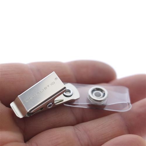 Clothing Friendly ID Badge Clips with Smooth Bulldog Clip and Vinyl Strap ETO-2105-2093