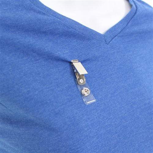 Clothing Friendly ID Badge Clips with Smooth Bulldog Clip and Vinyl Strap ETO-2105-2093