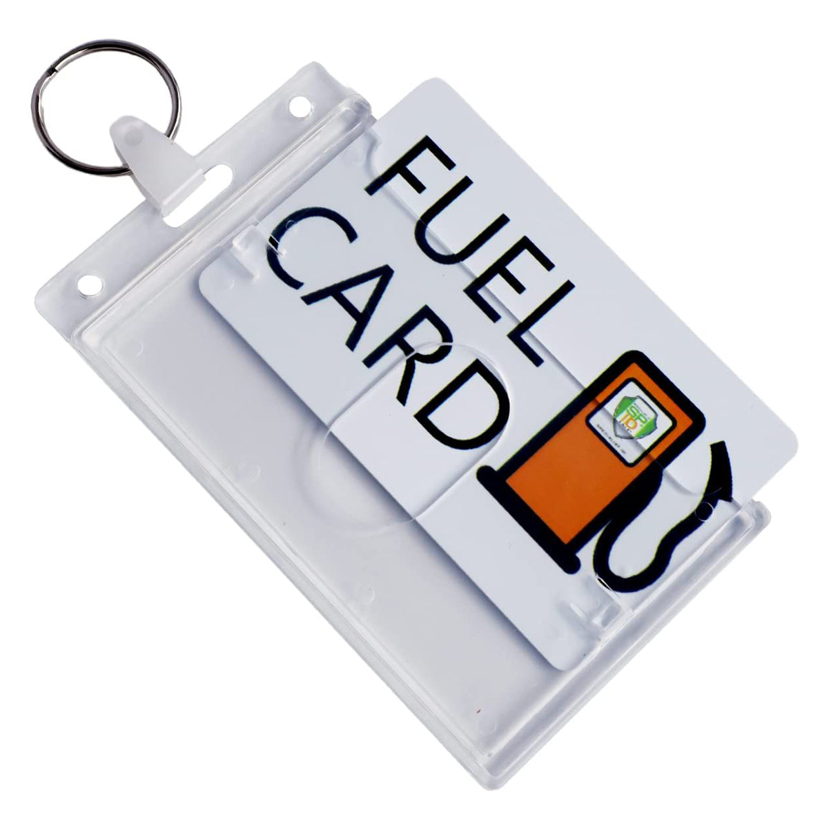 Gas Station Card Rack Rigid Fuel Card Holder with Key Ring | SpecialistID.com