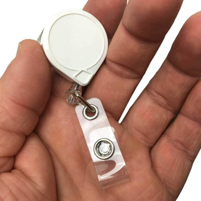 MINI-BAK #66 White Retractable Reel with 36” Nylon Cord, Vinyl ID Strap and Swivel Clip 0066-005
