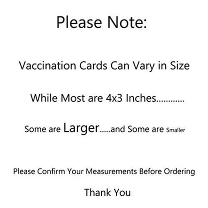 Notice: Vaccination cards vary in size, with most being 4x3 inches. Some are larger or smaller. Ensure you confirm measurements before ordering a 4 X 3 Name Badge Holders - Premium Horizontal Clear Vinyl Convention Size 4x3 Badge Holder (506-J) to ensure a proper fit.