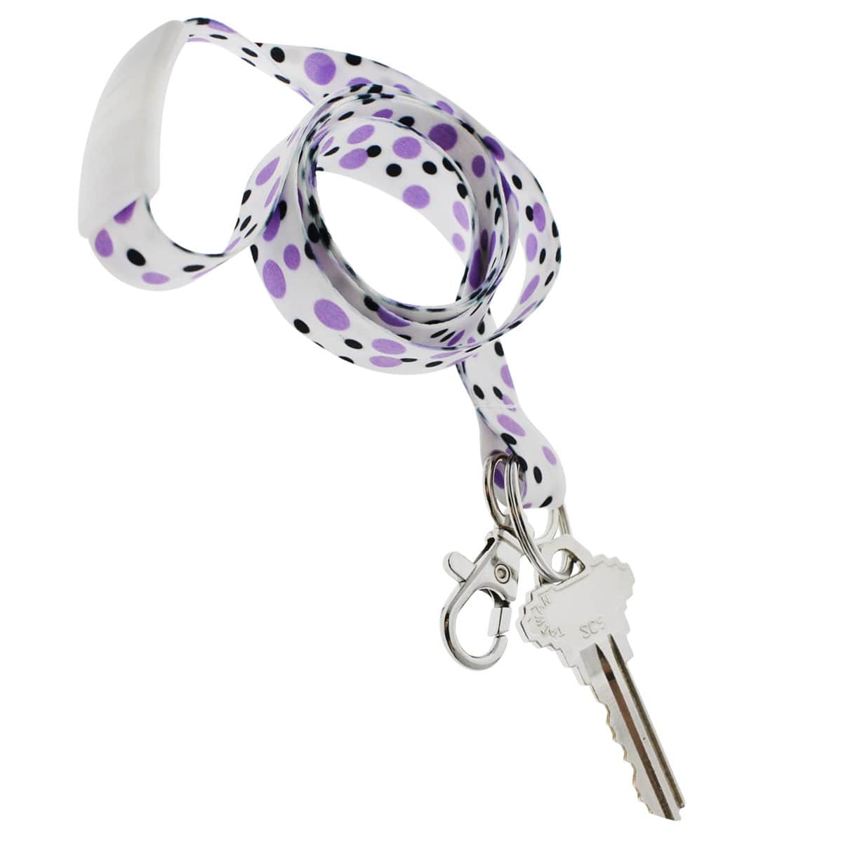 Cute Polka Dot Pattern Fashion Lanyard With Lobster Hook And Key Ring(P/N 2138-728X)
