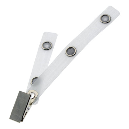 S2204 dual strap badge clip with two vinyl snap straps and metal bulldog clip
