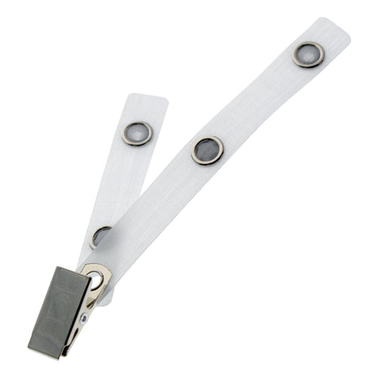 S2204 dual strap badge clip with two vinyl snap straps and metal bulldog clip