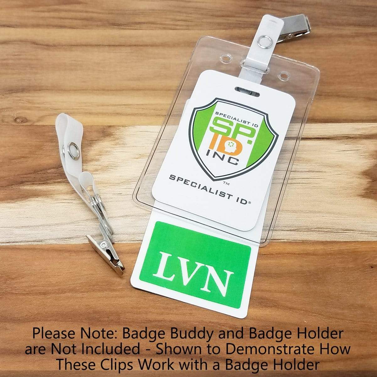 Dual ID Strap Clip for Holding Two ID Badges or Badge Buddy and ID Badge (S2204)