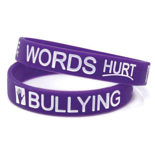Adult Anti-Bullying ½” Purple Silicone Wristband SILSBA-33-PDG